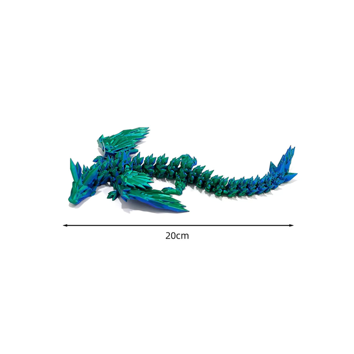 WHPHous Beweglicher 3D-gedruckter Drache in Blau als dekoratives Kunsthandwerk-Ornament für deinen Schreibtisch - Bild 3