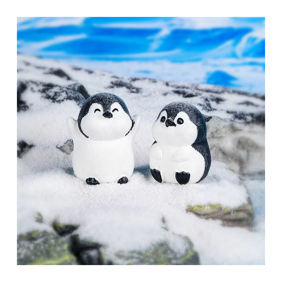 WHPHous Mini Eisbär Figur aus Kunstharz in Weiß für Puppenhaus Modell und Desktop Dekoration - Bild 4