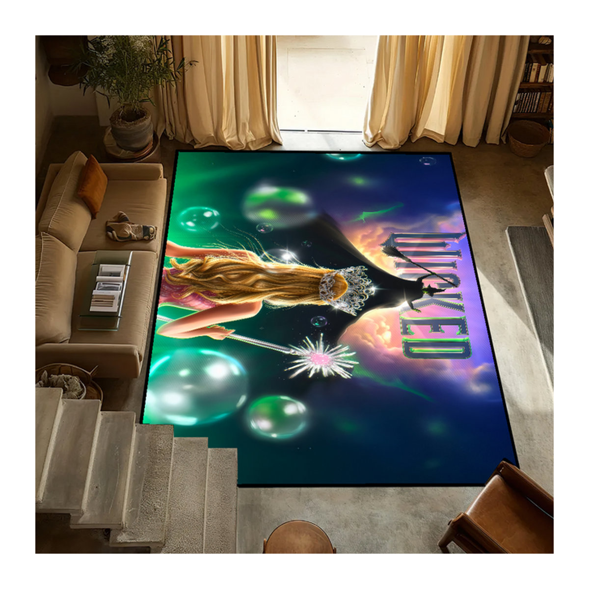 Wicked Magic World Dekorative Bodenmatte für Wohnzimmer, Küche oder Schlafzimmer, mehrfarbig und bedruckt - Bild 1