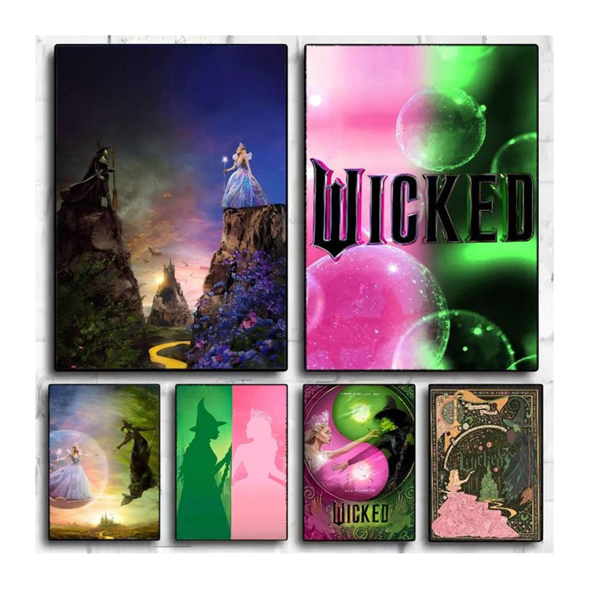 Wicked Movie Anime Poster Wandkunst aus weißem Kraftpapier in Mehrfarbig - Bild 1