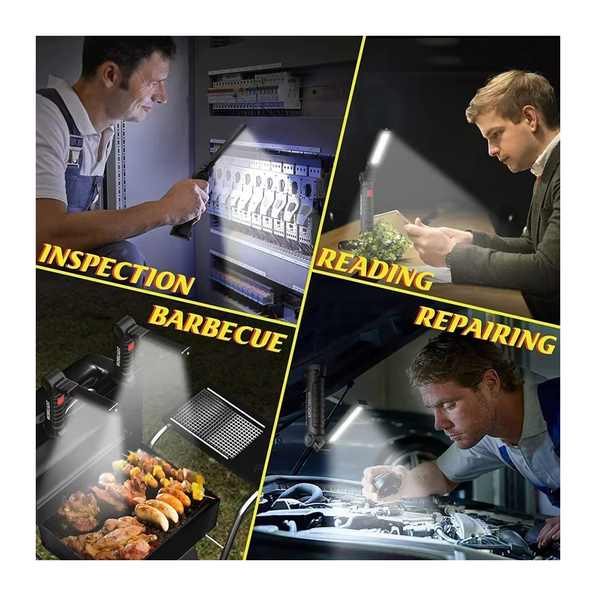Wiederaufladbare Hochleistungs-LED-Arbeitsleuchte mit 5 Beleuchtungsmodi und magnetischer Powerbank-Funktion inklusive 18650-Akku - Bild 6