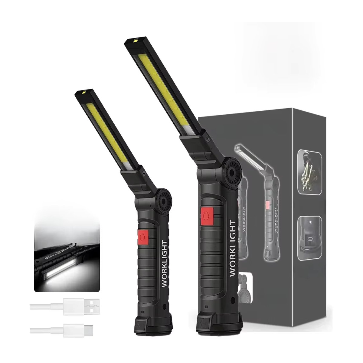 Wiederaufladbare Hochleistungs-LED-Arbeitsleuchte mit 5 Beleuchtungsmodi und magnetischer Powerbank-Funktion inklusive 18650-Akku - Bild 7