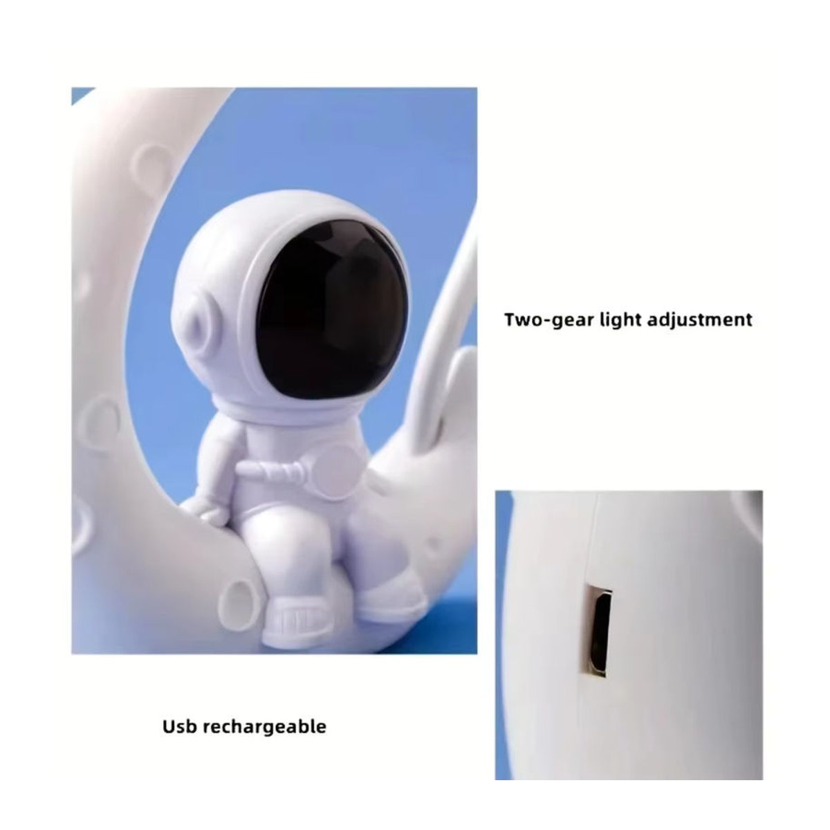 Wiederaufladbare LED Astronaut Nachtlicht Tischlampe von lyfs in Weiß - Bild 4