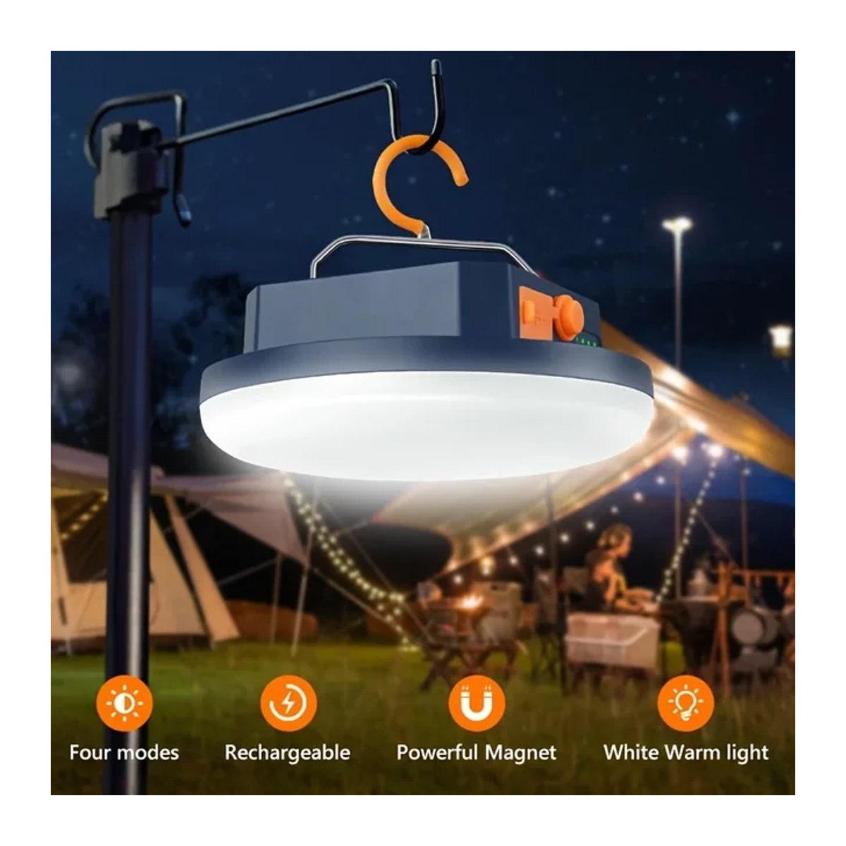 Wiederaufladbare LED Camping Laterne mit 10000 mAh Akku als tragbare Notfalllampe für Outdoor und Zuhause - Bild 1
