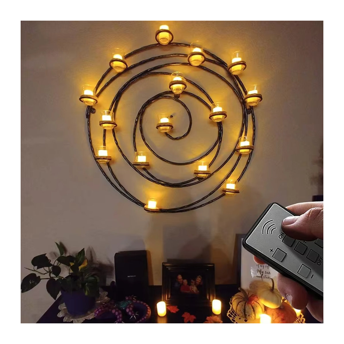 Wiederaufladbare LED Kerzen von FREEPOWER mit Timer und Fernbedienung in Beige für Wohnkultur und Garten - Bild 2