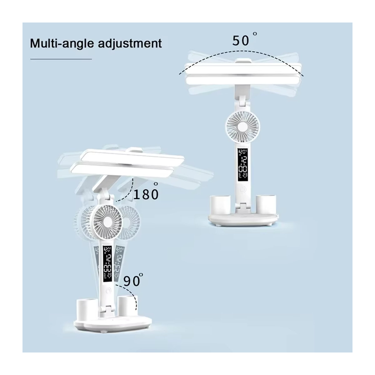 Wiederaufladbare LED Leselampe mit Uhr und Touch-Funktion in Weiß - Bild 4