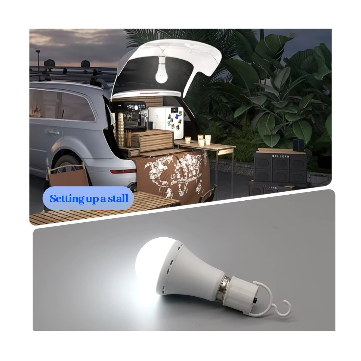 Wiederaufladbare LED Notfalllampe E27 mit 7 W und 1500 mAh für Zuhause und Outdoor - Bild 5