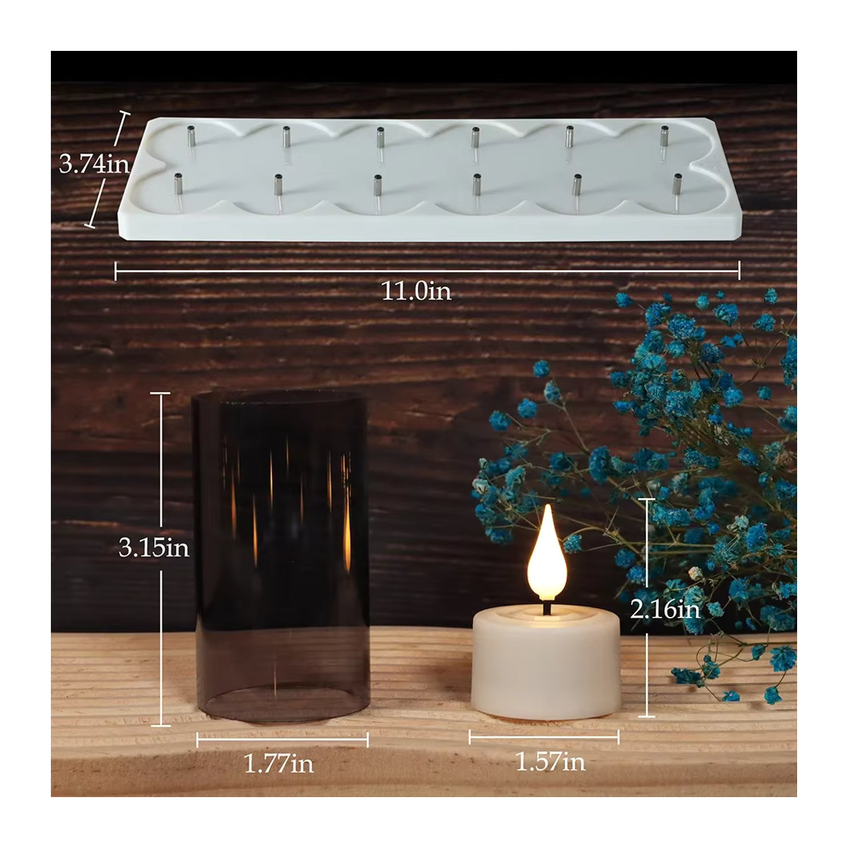 Wiederaufladbare LED Teelichter Set mit Fernbedienung und Timer, Flammenlose Kerzen in Schwarz und Weiß für Hochzeit und Wohnkultur - Bild 4