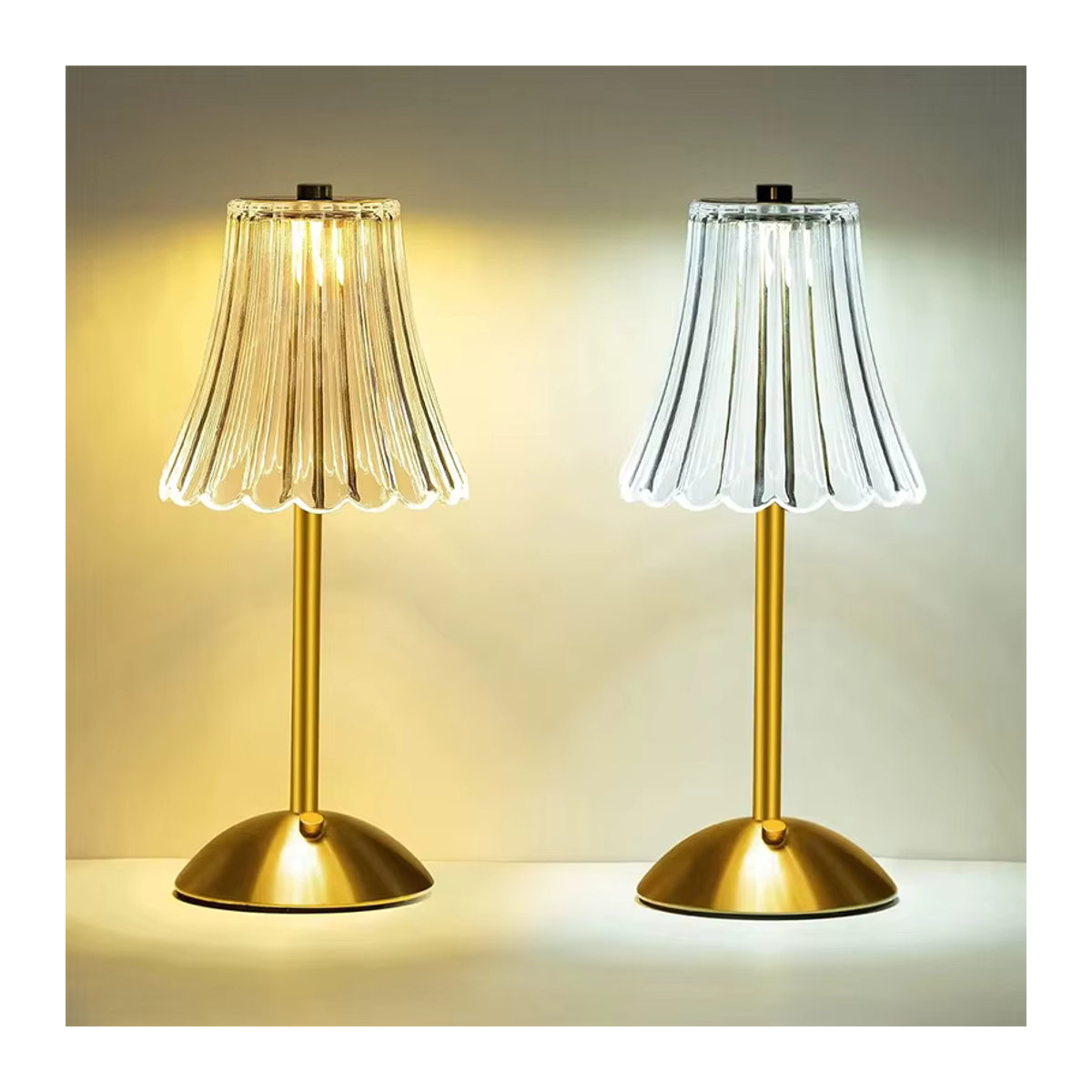 Wiederaufladbare LED Tischlampe aus Glas von lyfs mit Touch-Funktion für Schlafzimmer und Studie als moderne Atmosphäre-Dekoration - Bild 4