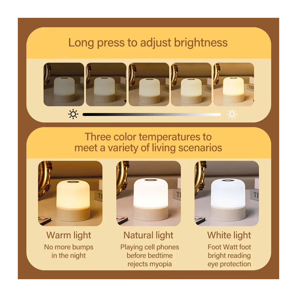 Wiederaufladbare LED-Tischlampe in Weiß mit Fernbedienung und Touch-Funktion, dimmbar mit 3 bis 16 Farben für dein Schlafzimmer - Bild 2