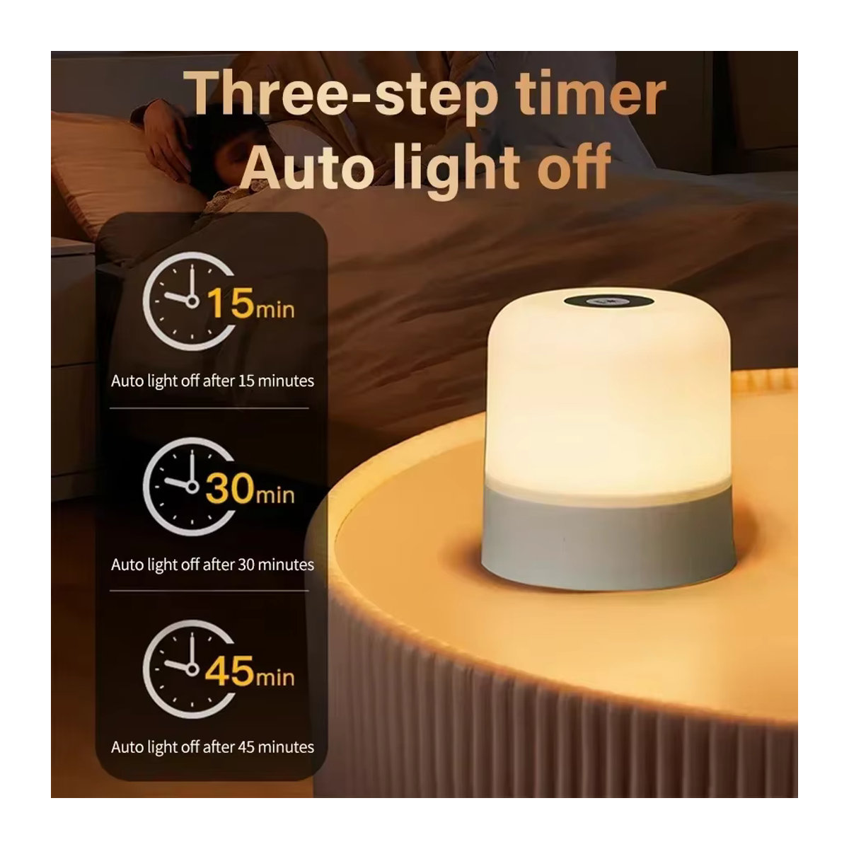 Wiederaufladbare LED-Tischlampe in Weiß mit Fernbedienung und Touch-Funktion, dimmbar mit 3 bis 16 Farben für dein Schlafzimmer - Bild 4