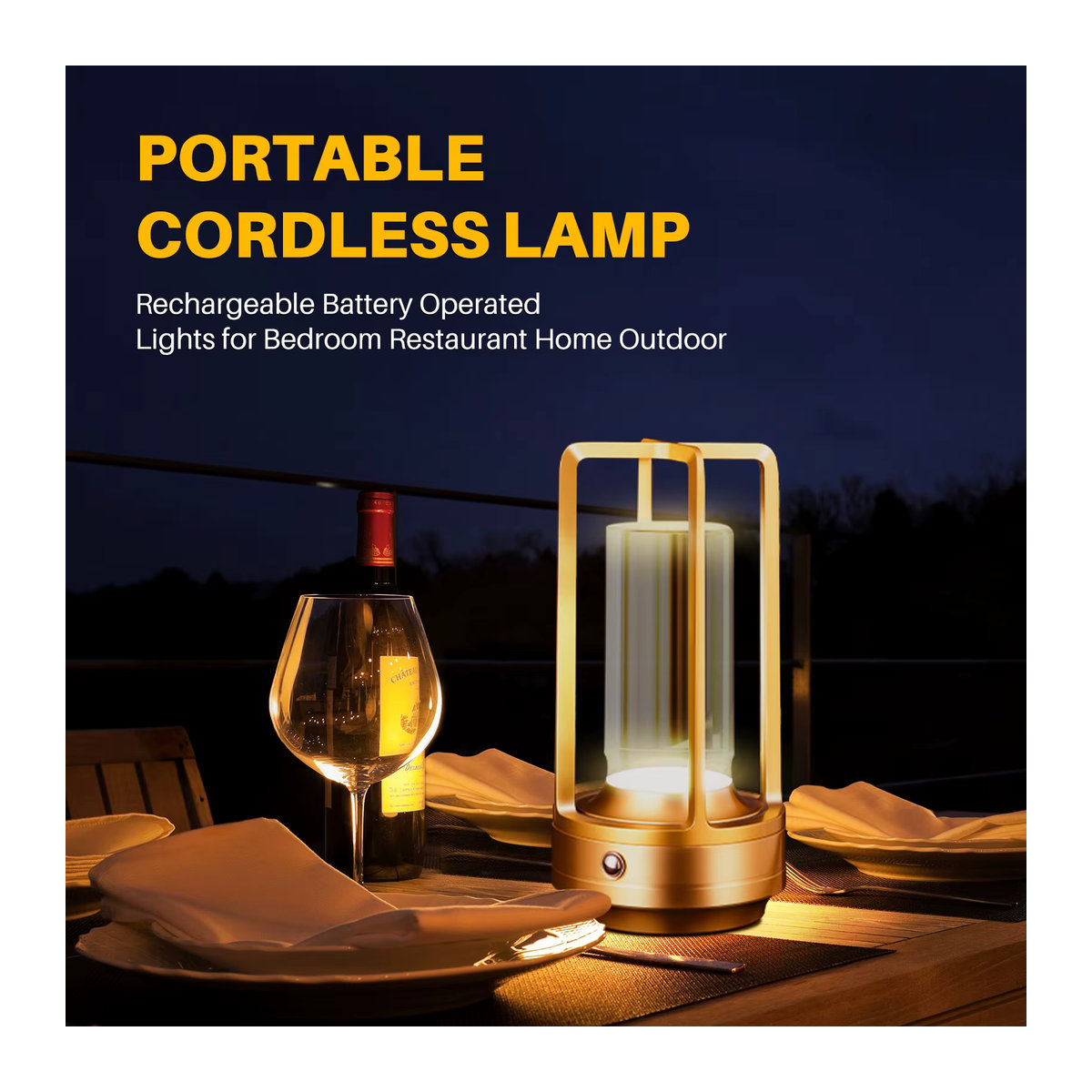 Wiederaufladbare LED Tischlampe von ggbingo im modernen Design für Schreibtisch, Camping und Restaurant - Bild 2