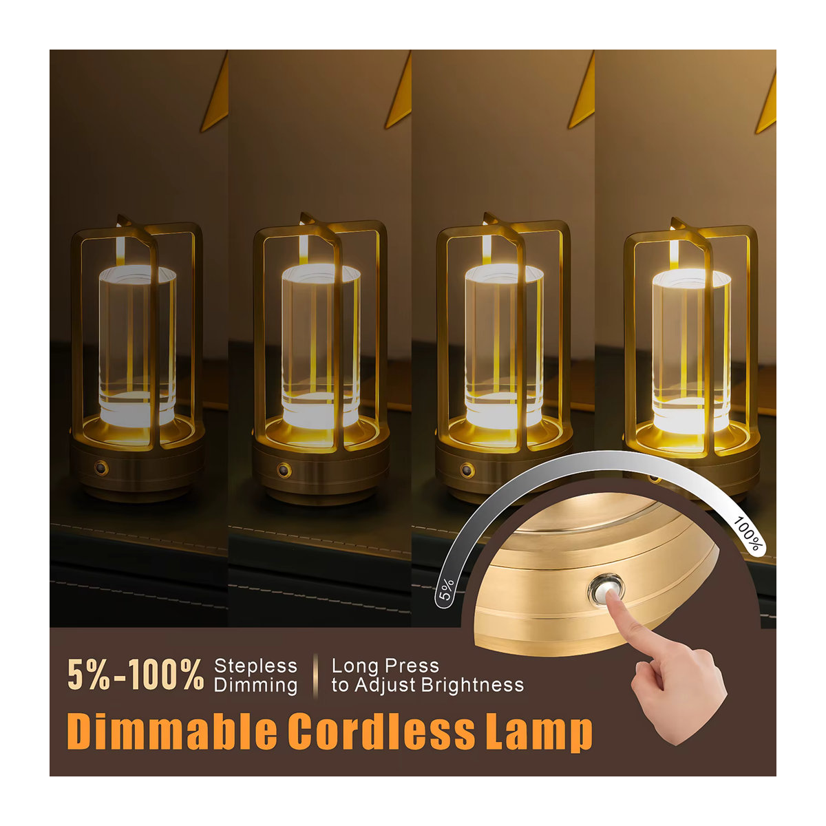 Wiederaufladbare LED Tischlampe von ggbingo im modernen Design für Schreibtisch, Camping und Restaurant - Bild 5