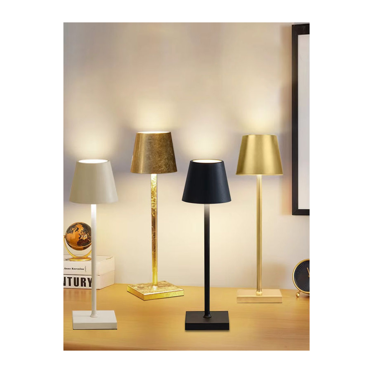 Wiederaufladbare LED-Tischlampe von MeeToo in Weiß mit Touch-Sensor und 3 Lichtfarben für Desktop und Nachttisch - Bild 6