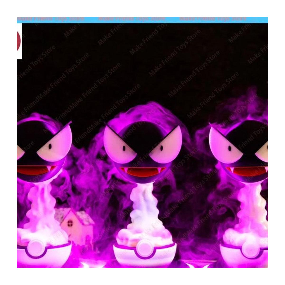 Wiederaufladbarer Bandai Gastly Luminous Luftbefeuchter mit lila LED Nebelfunktion aus Kunststoff - Bild 1