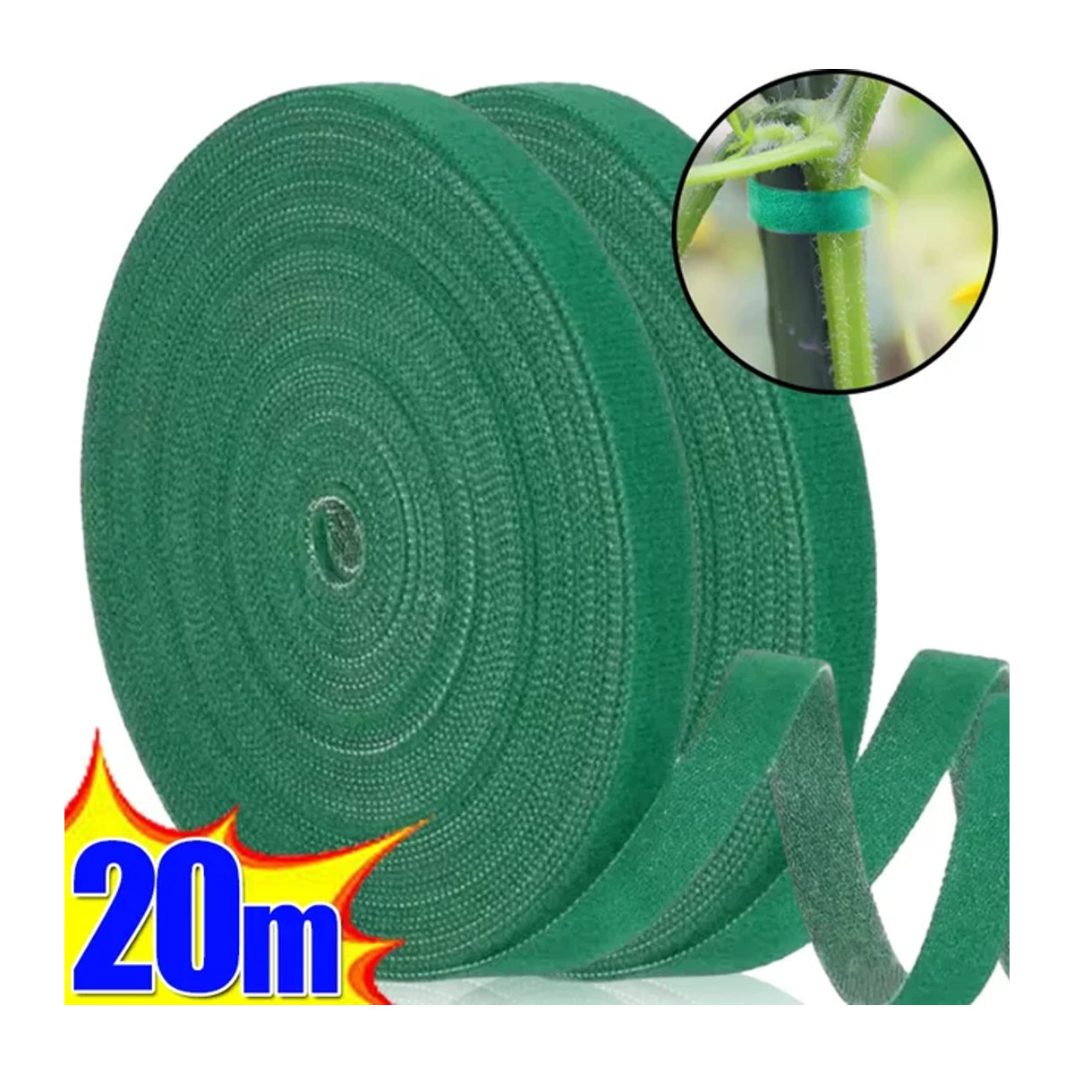 Wiederverwendbare Nylon-Pflanzenbinder mit Hakenschlaufe, 20 m Länge, verstellbare Pflanzenunterstützung für deinen Hausgarten - Bild 1
