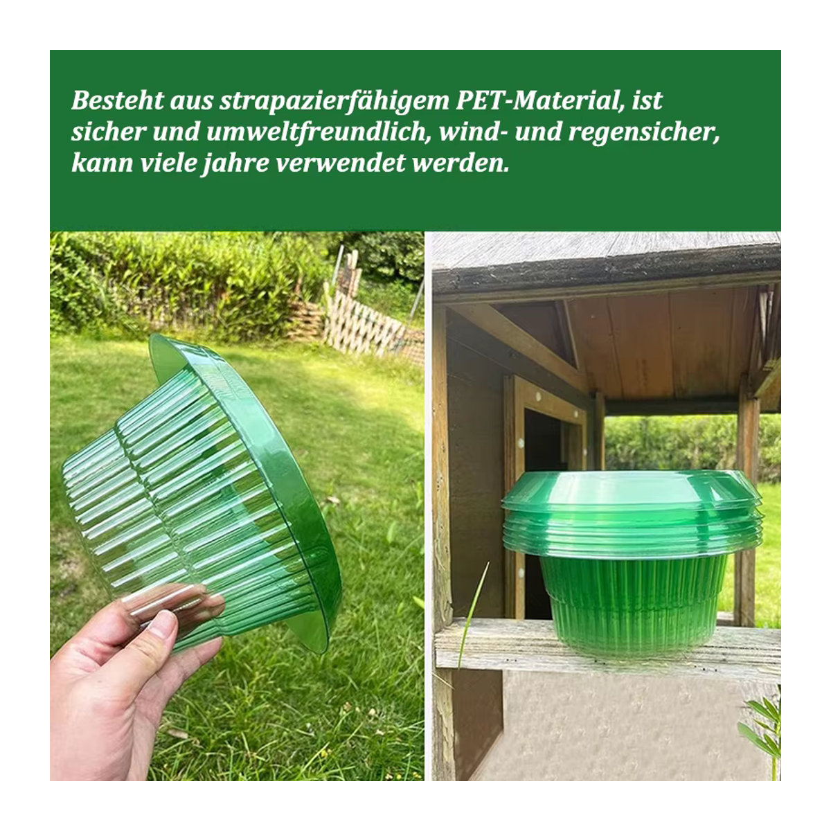 Wiederverwendbare Pflanzenschutzringe in Grün zum Schutz deiner Pflanzen vor Schnecken und Nacktschnecken - Bild 4