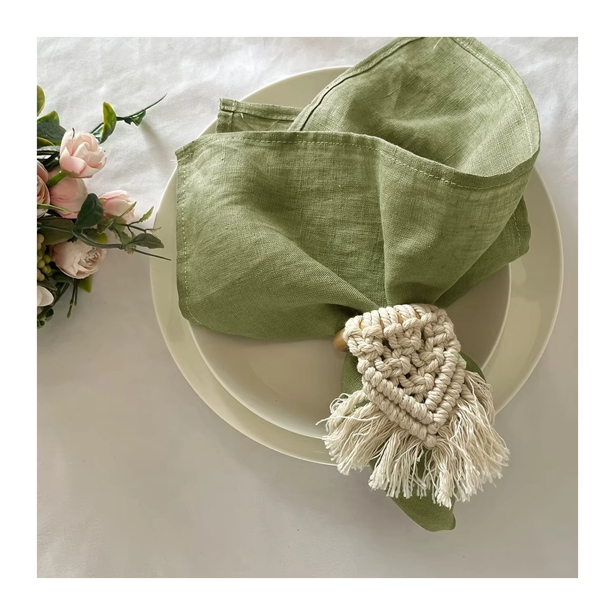 Wiederverwendbare Tischset-Serviette aus langlebigem Polyester in Grün für Küche, Esszimmer und Hochzeitsdekoration - Bild 2