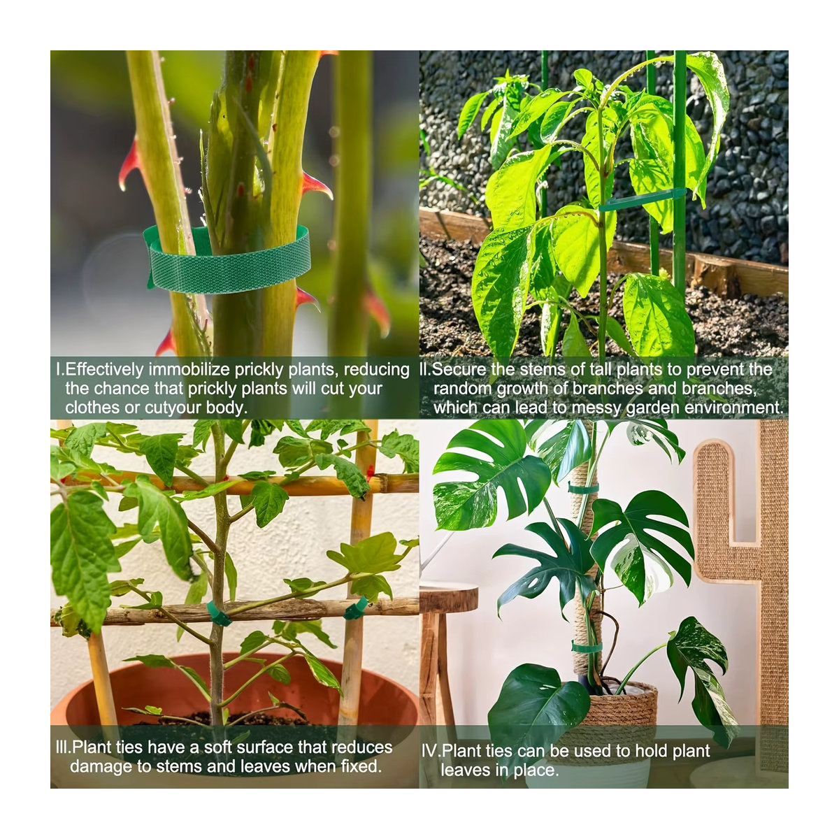 Wiederverwendbare verstellbare Pflanzenbinder aus Nylon mit Klettverschluss für den Garten, 50 oder 100 Stück - Bild 5