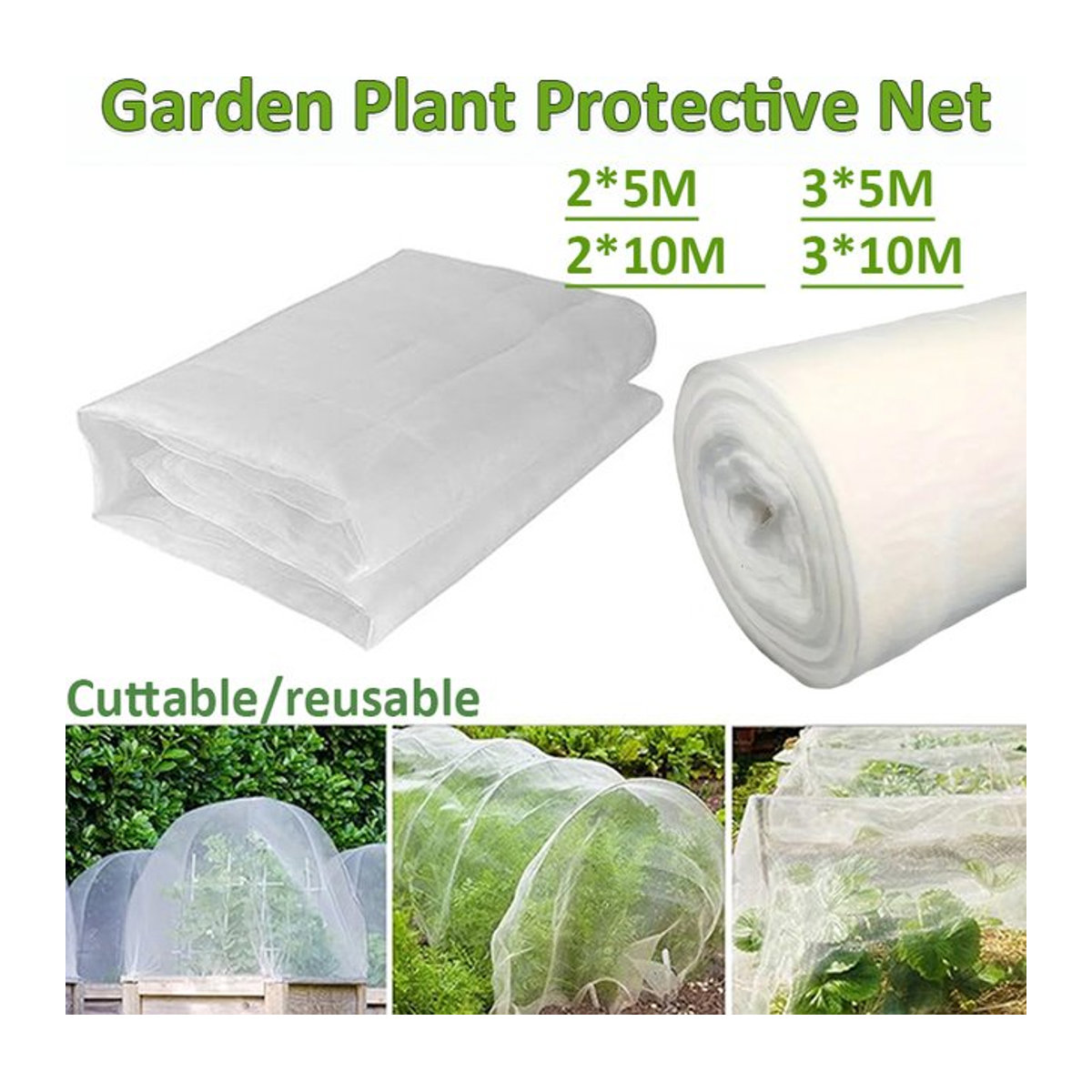 Wiederverwendbares Garten-Schutznetz als Insektenschutz und Pflanzenabdeckung mit 60 Mesh für die Gartenpflege - Bild 1