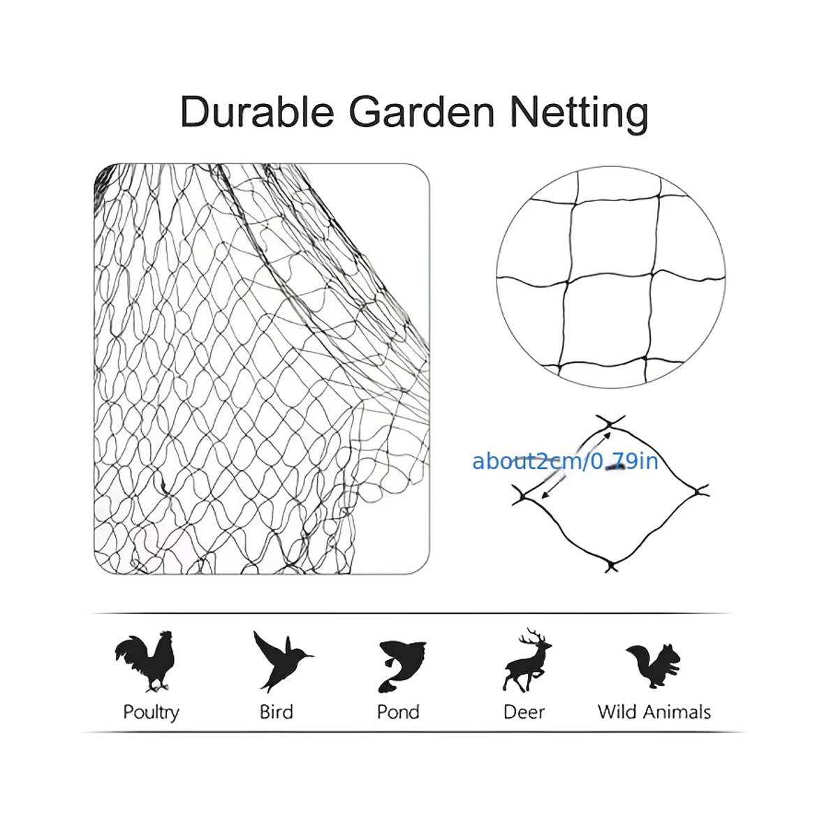 Wiederverwendbares Vogelnetz für den Garten zum Schutz von Obst und Gemüse, Größe: 4 x 8 m - Bild 5