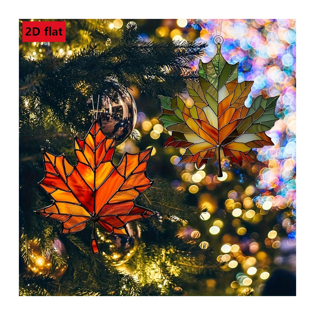 WIKHOSTAR Ahornblatt Lichtfänger aus Acryl in Orange, hängende Herbstdekoration für Haus und Tür - Bild 4