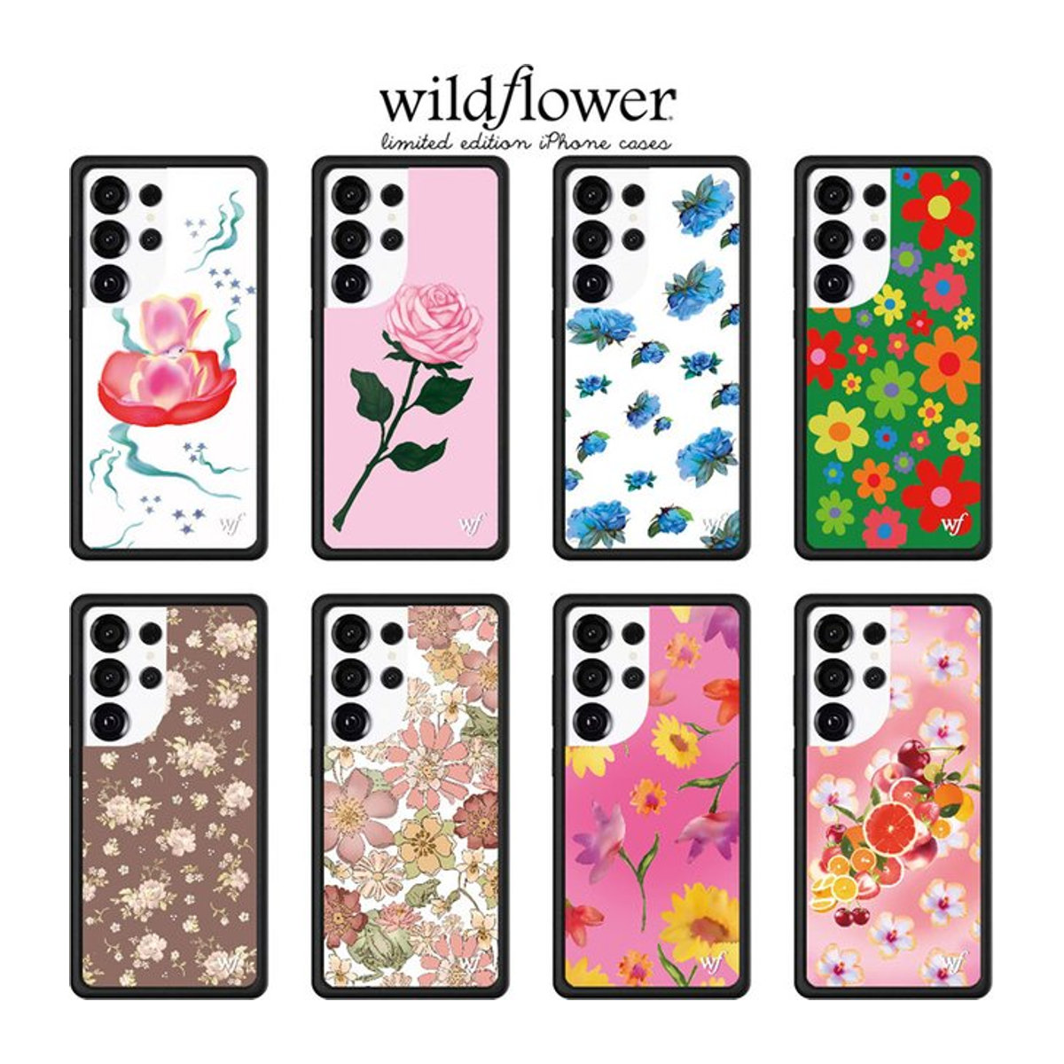 Wildflower 3D Metall-Logo Handyhülle mit floralem Rosenblüten-Design für Samsung S23 S24 S25 S26 Ultra, mehrfarbig - Bild 1
