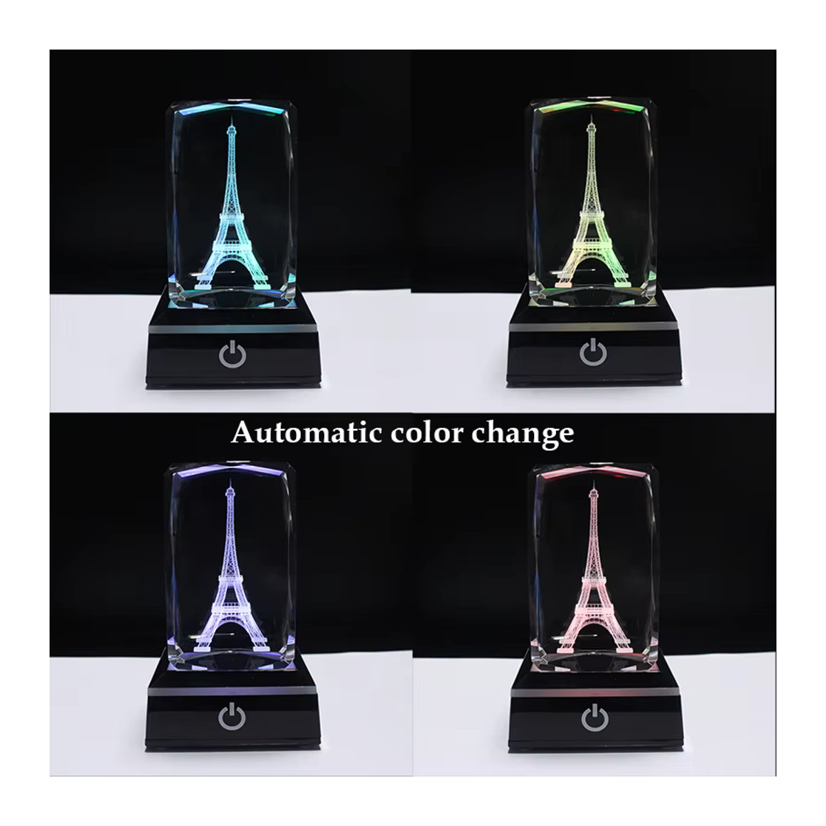 will&ann LED Nachttischlampe mit Touch-Schalter und buntem Display in Silber/Schwarz - Bild 2