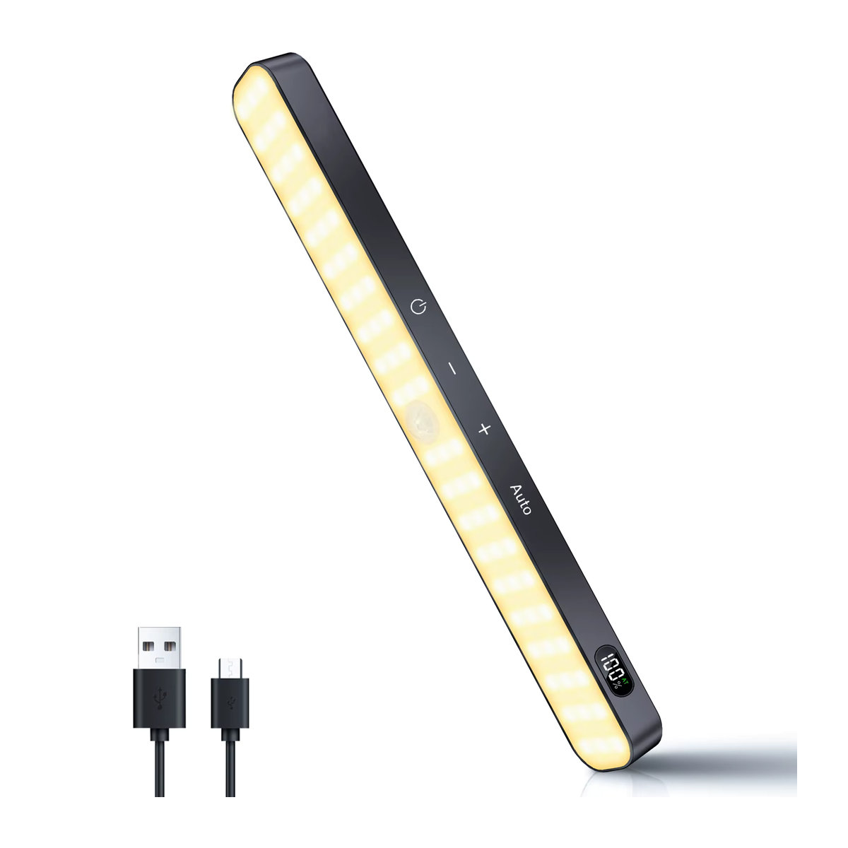 WILLED Kabellose LED Möbelbeleuchtung mit Bewegungsmelder und Touch-Funktion, Warmweiß, Schwarz, 60 LEDs mit Akku und Batterieanzeige - Bild 7