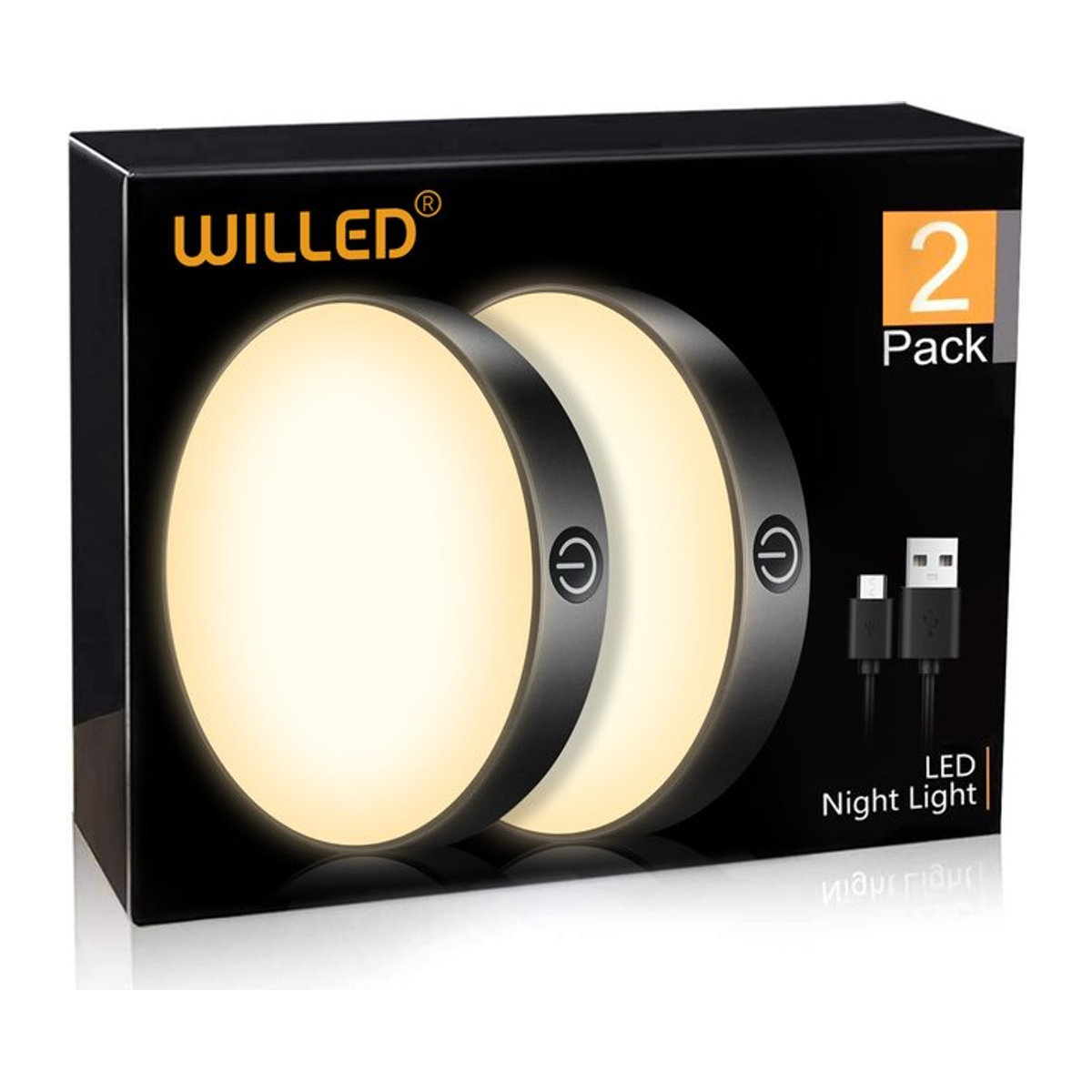 WILLED Nachttischlampe Schwarz Minimalistisch - Bild 1