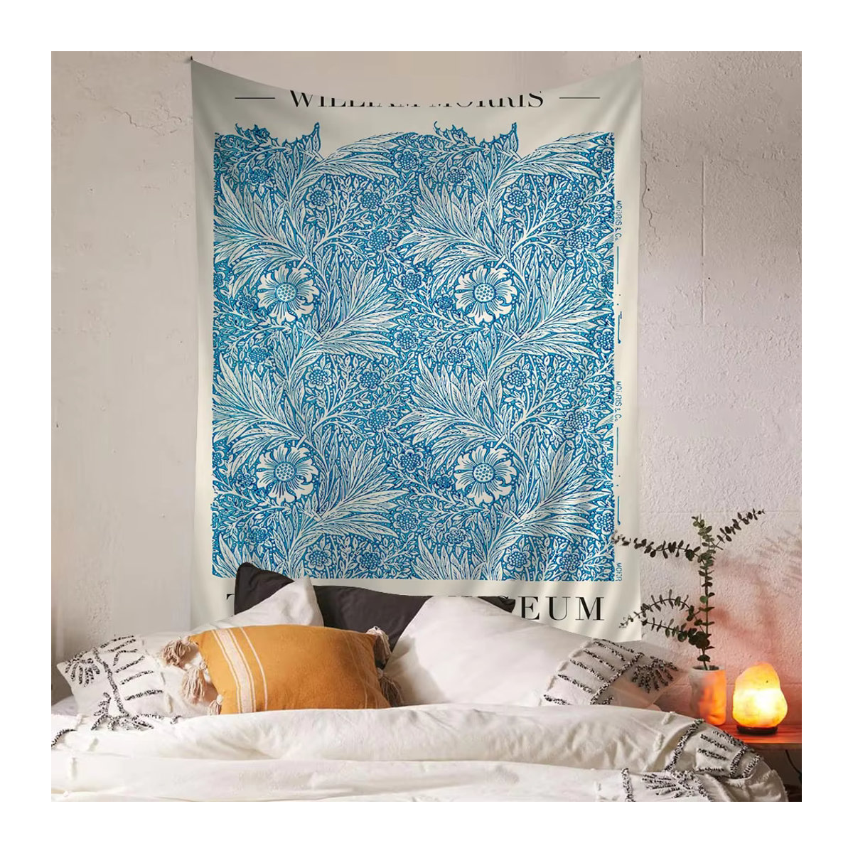 William Morris Art Wandteppich mit floralem Bohemian-Design in Mehrfarbig und Blau, rechteckiger Wandbehang aus Textil, B/H: 70 x 70 cm - Bild 2