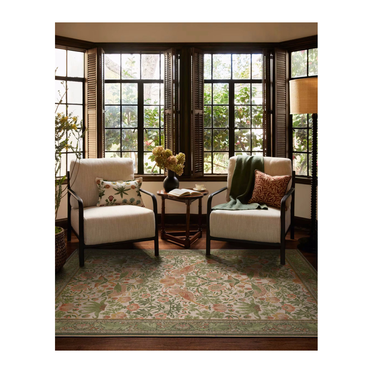 William Morris Erdbeerdieb Teppich in Gold und Beige mit klassischem Design und strukturierter Oberfläche - Bild 2