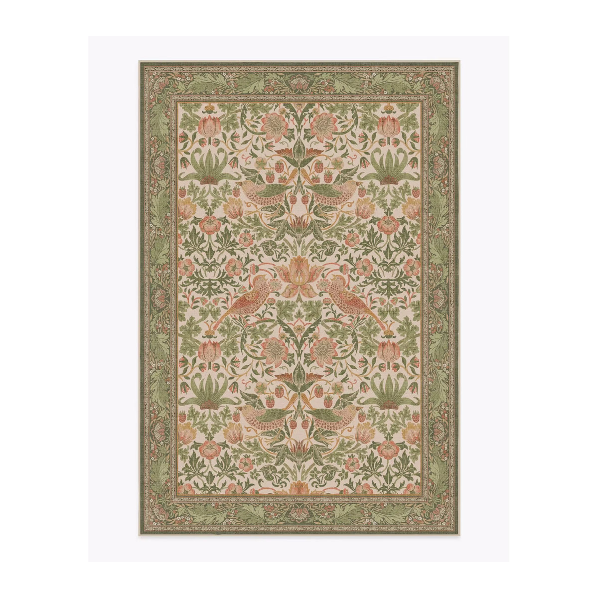 William Morris Erdbeerdieb Teppich in Gold und Beige mit klassischem Design und strukturierter Oberfläche - Bild 3