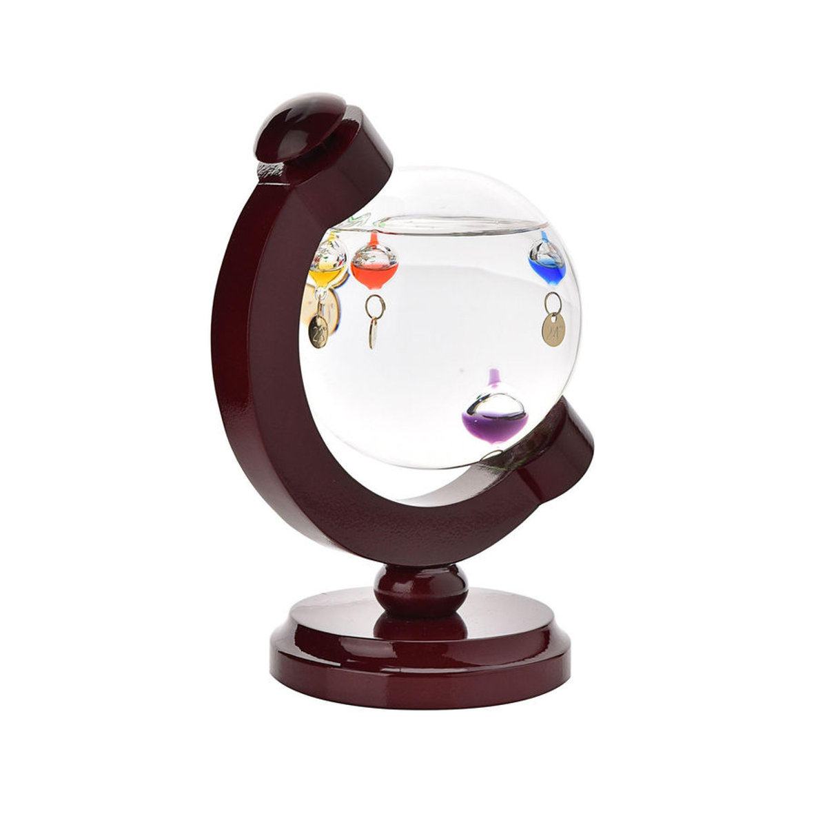 William Widdop Galileo Thermometer Globus-Stil in Mehrfarbig mit 5 Kolben, Höhe: 16 cm - Bild 2