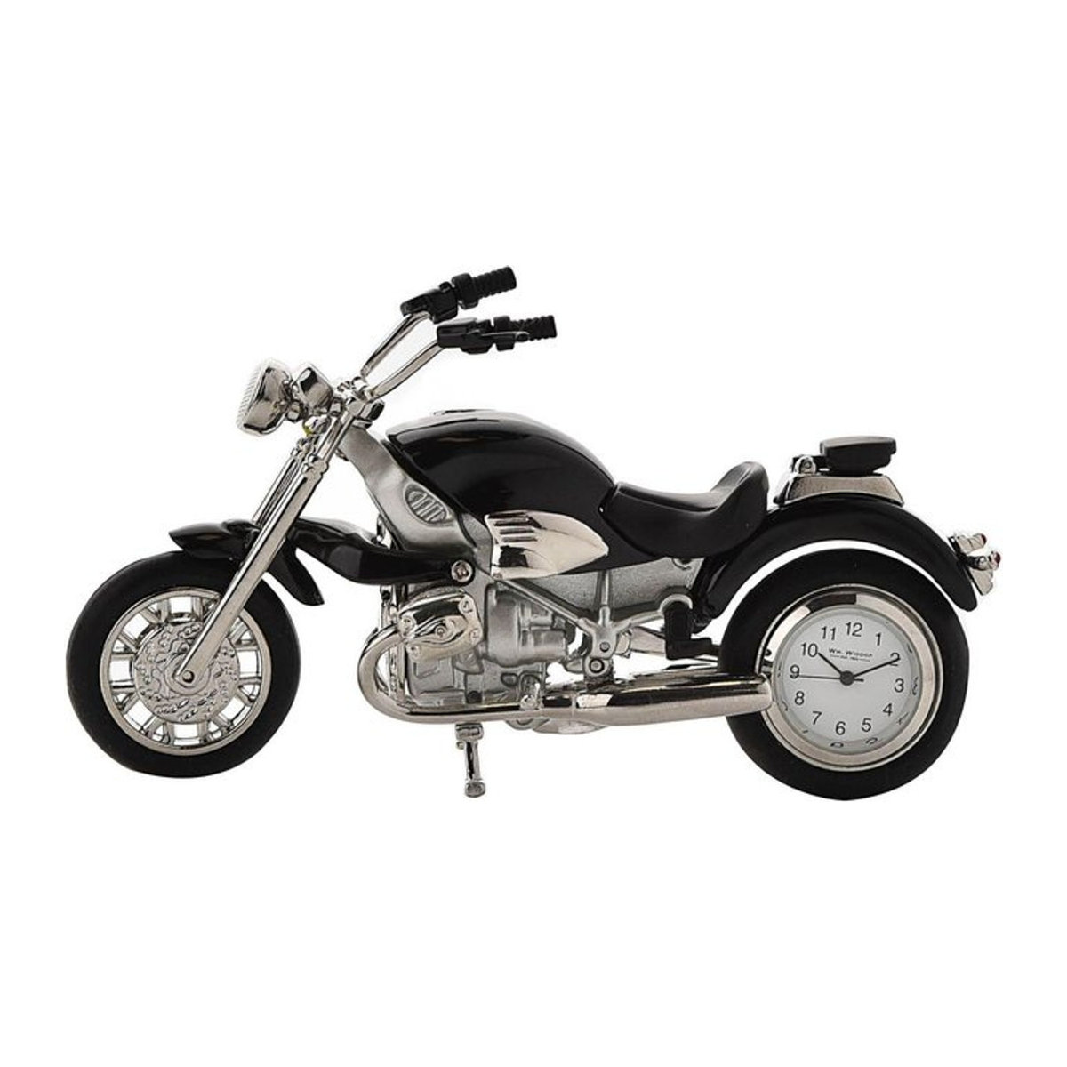 William Widdop Miniaturuhr Motorrad Schwarz Metall Vintage Analog - Bild 1