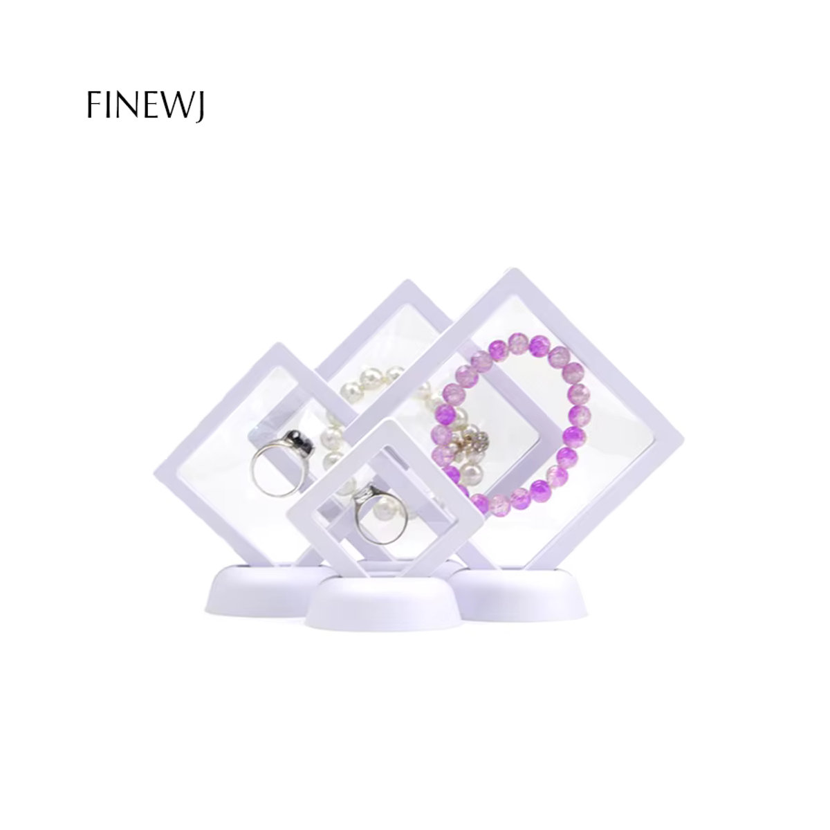 WILLJANE 3D Schwimmender Bilderrahmen als Schmuck Display Schattenbox in Schwarz für Münzen, Ringe und Edelsteine - Bild 2
