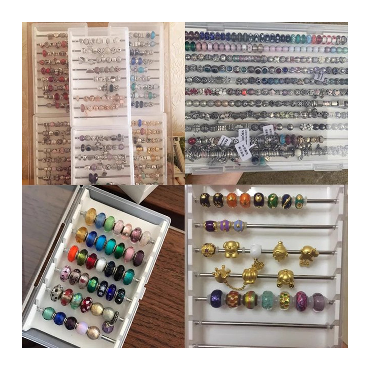 WILLJANE Schmuck Aufbewahrungsbox aus Acryl in Weiß und Transparent für Trollbeads Charms und Armbänder - Bild 1