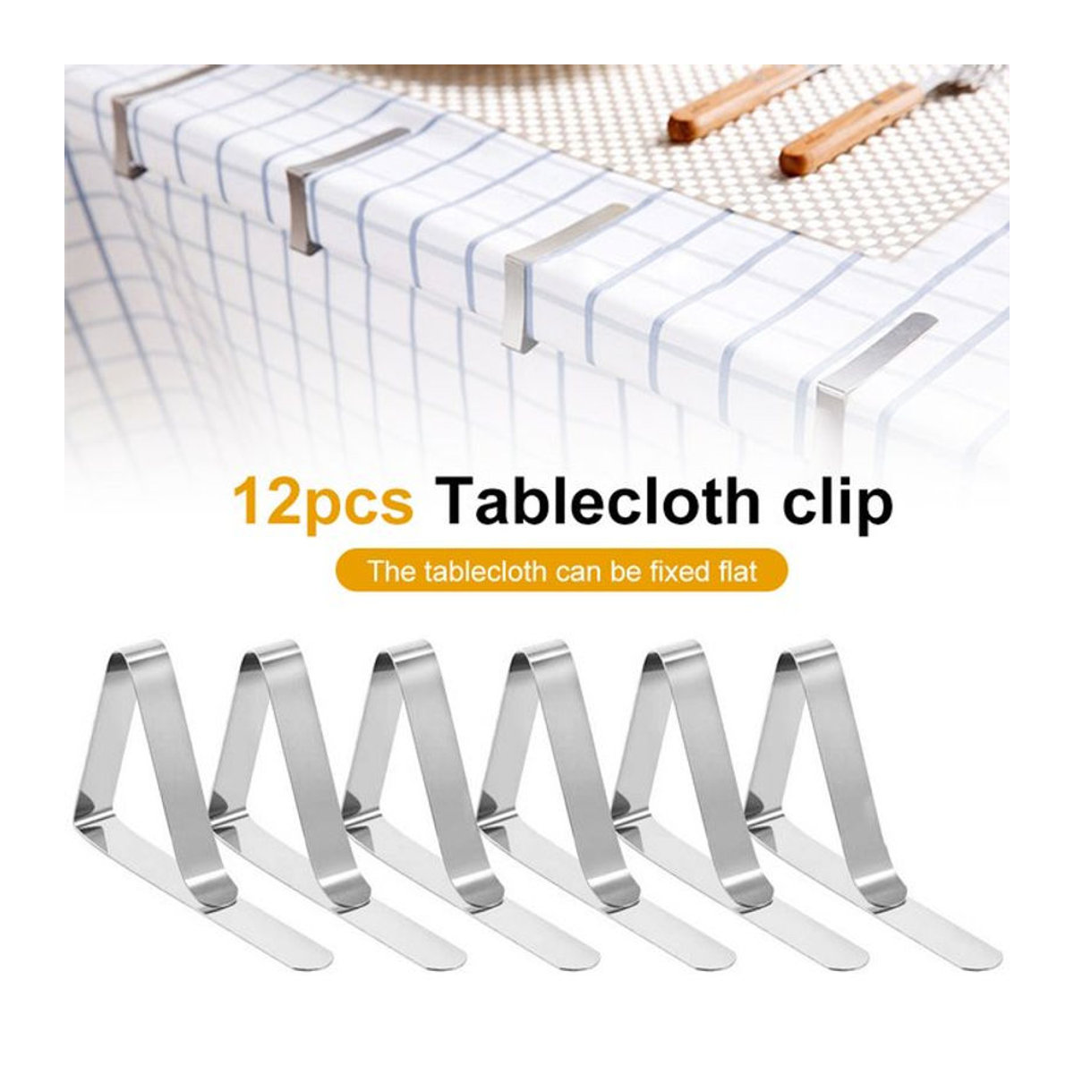 Willstar 12-teiliges Tischdecken-Clips-Set aus Edelstahl für die robuste Befestigung im Außenbereich und im Restaurant - Bild 1