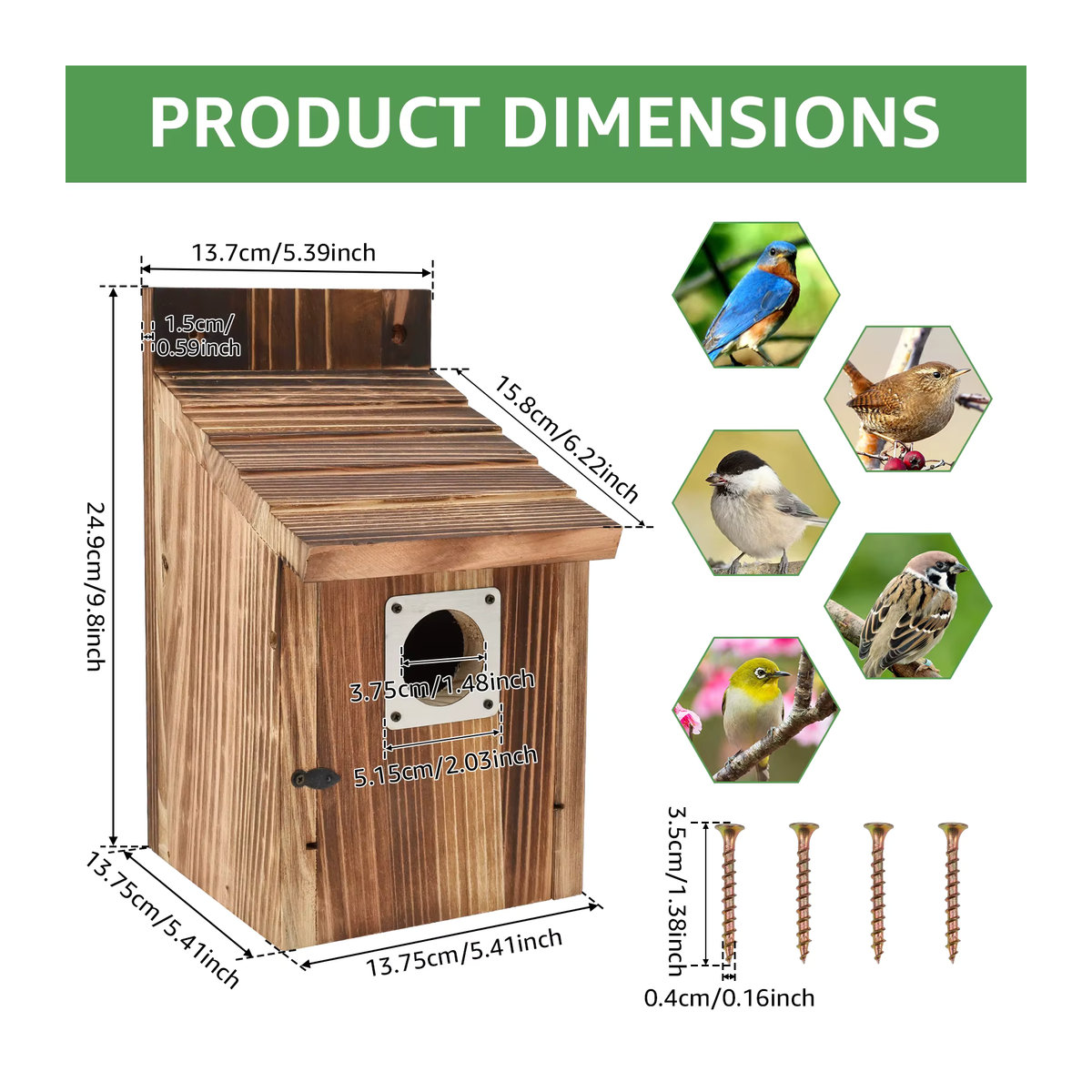 Willstar 2er Set wetterfestes Holz-Vogelhaus als Papageien-Nest und Zuchtbox in Blau und Braun - Bild 6