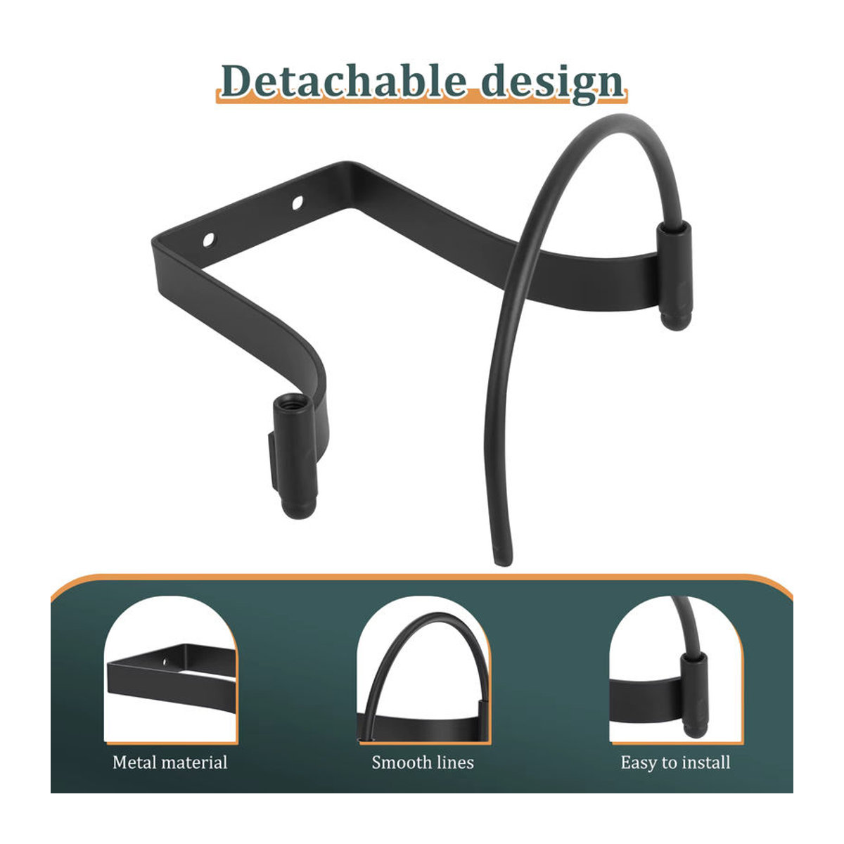 Willstar 4-teiliges Cowboyhut-Rack aus Metall zur Wandmontage, schwarzes Kappen-Display-Halter Set für Zuhause und Wohnung - Bild 5