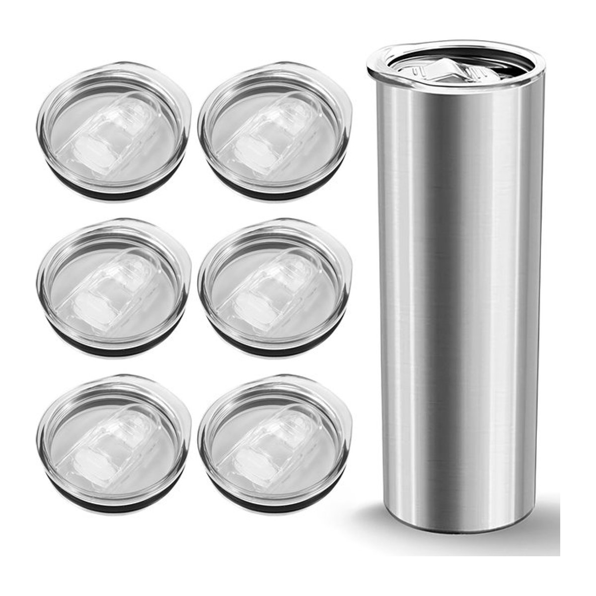 Willstar 6-teiliges Set aus auslaufsicheren Becherdeckeln für 20 Unzen Thermoskannen und Wasserflaschen in Clear - Bild 1