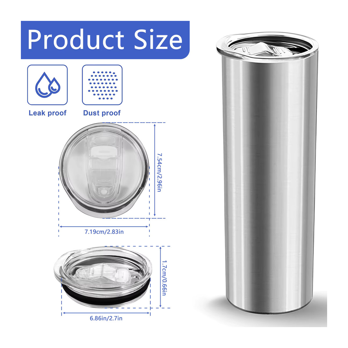 Willstar 6-teiliges Set aus auslaufsicheren Becherdeckeln für 20 Unzen Thermoskannen und Wasserflaschen in Clear - Bild 4