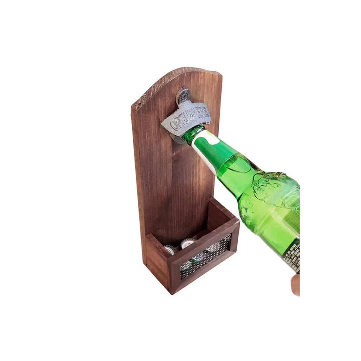 Willstar Bierflaschenöffner aus Holz in Braun im Vintage-Design zur Wandmontage - Bild 7