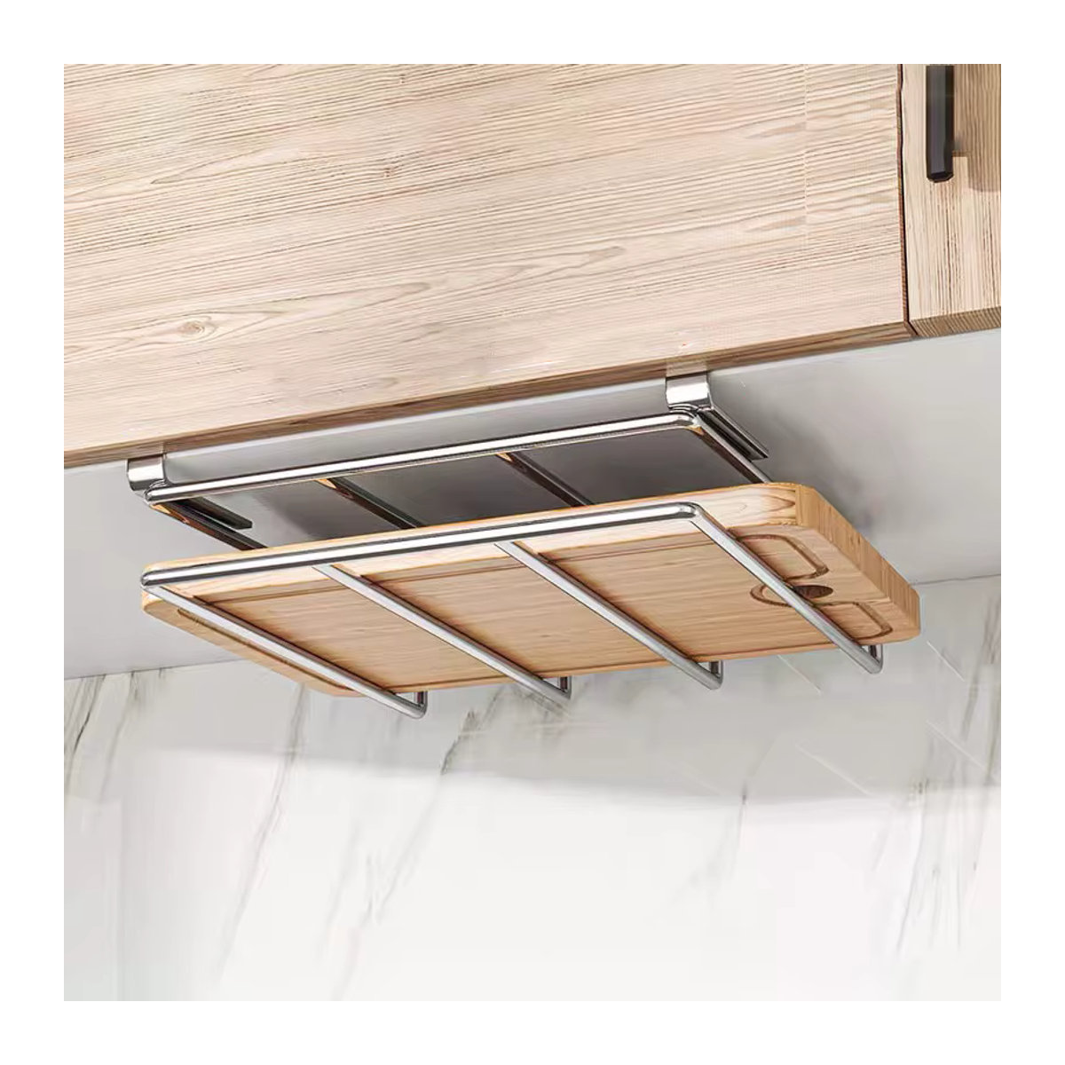 Willstar Küchenorganizer aus Edelstahl für Schneidebretter und Topfdeckel im minimalistischen Design zur Aufbewahrung unter dem Schrank - Bild 2