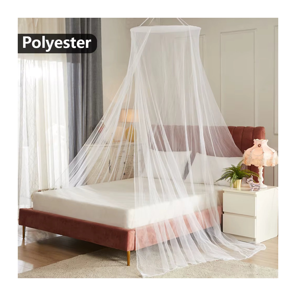 Willstar Moskito Netz in Kuppelform aus atmungsaktivem Polyester, weiß, Insektenschutz für Bett und Zelt - Bild 2