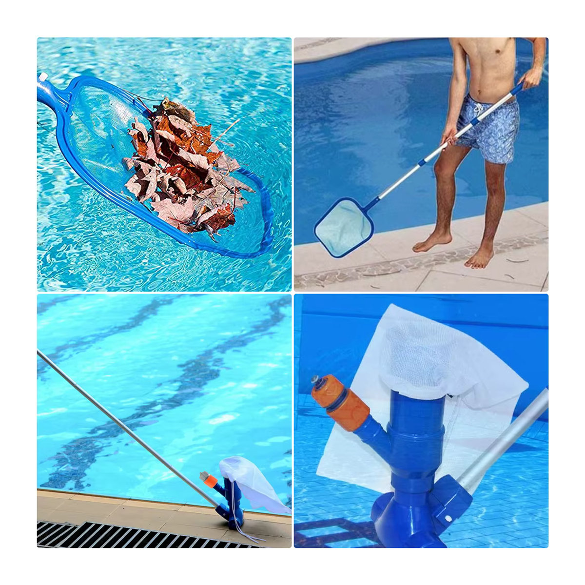 Willstar Pool-Reinigungsset in Blau mit Pool-Jet-Staubsauger, Skimmer-Netz und abnehmbaren Stangen zur Pool-Wartung - Bild 4