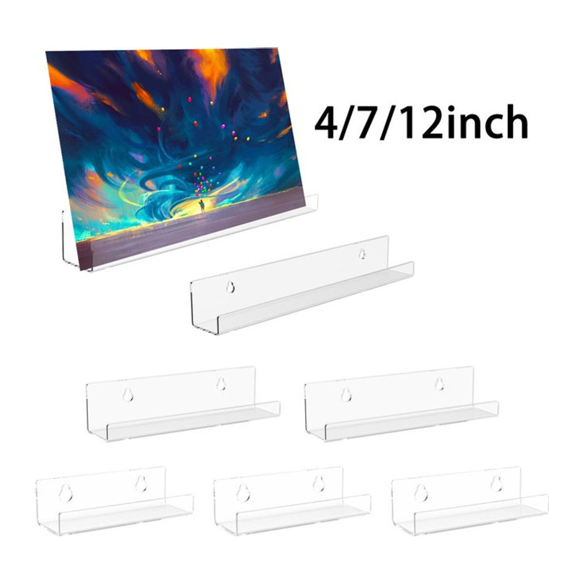 Willstar Schallplattenhalter aus Acryl, transparentes Wandregal für Vinyl-Alben, selbstklebende Album-Display-Halterung zur Wandmontage - Bild 1
