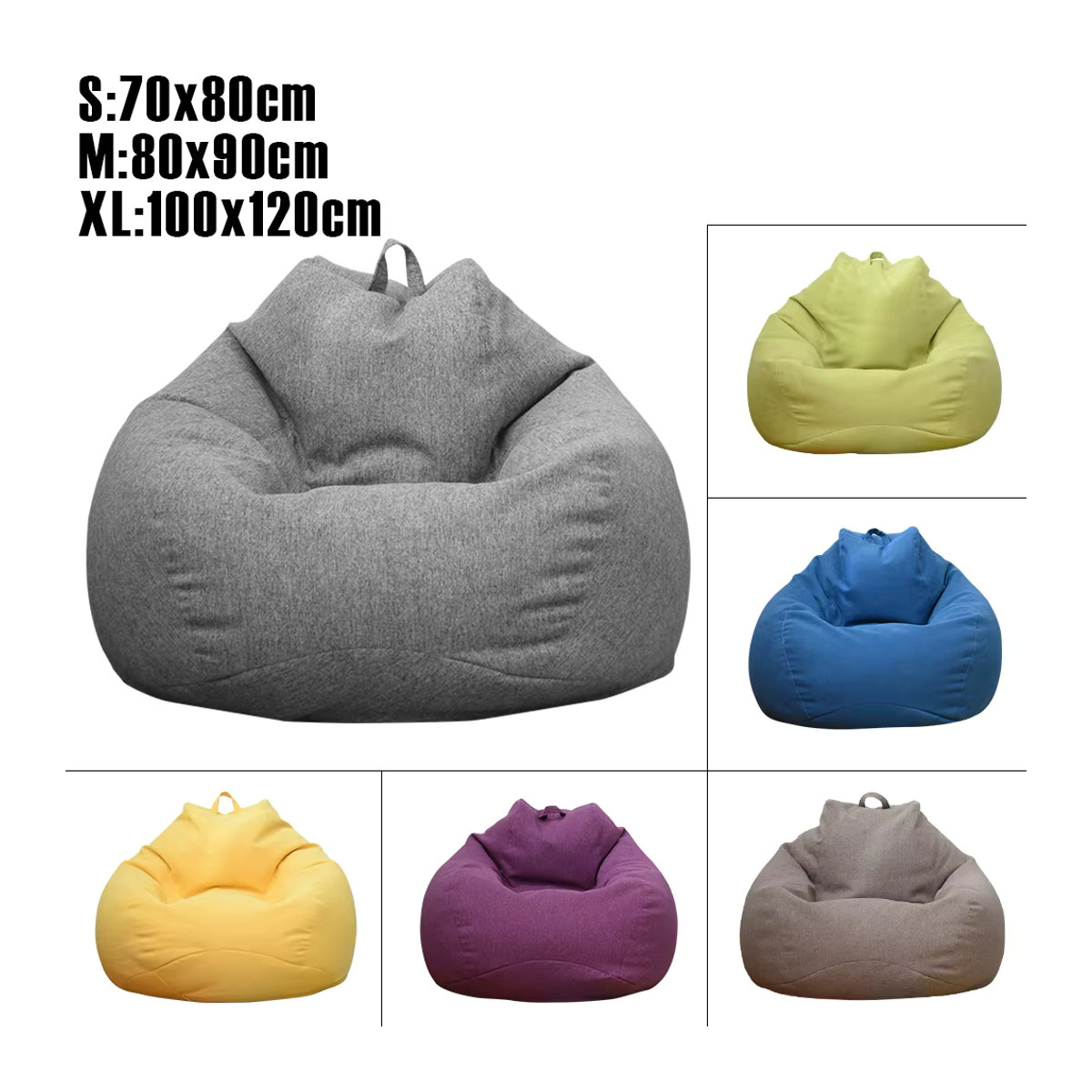 Willstar Sitzsack Abdeckung für Wohnzimmer und Kinder Tatami Stühle, Schutzhülle ohne Füllung, Braun oder Mehrfarbig, S/M/XL - Bild 2