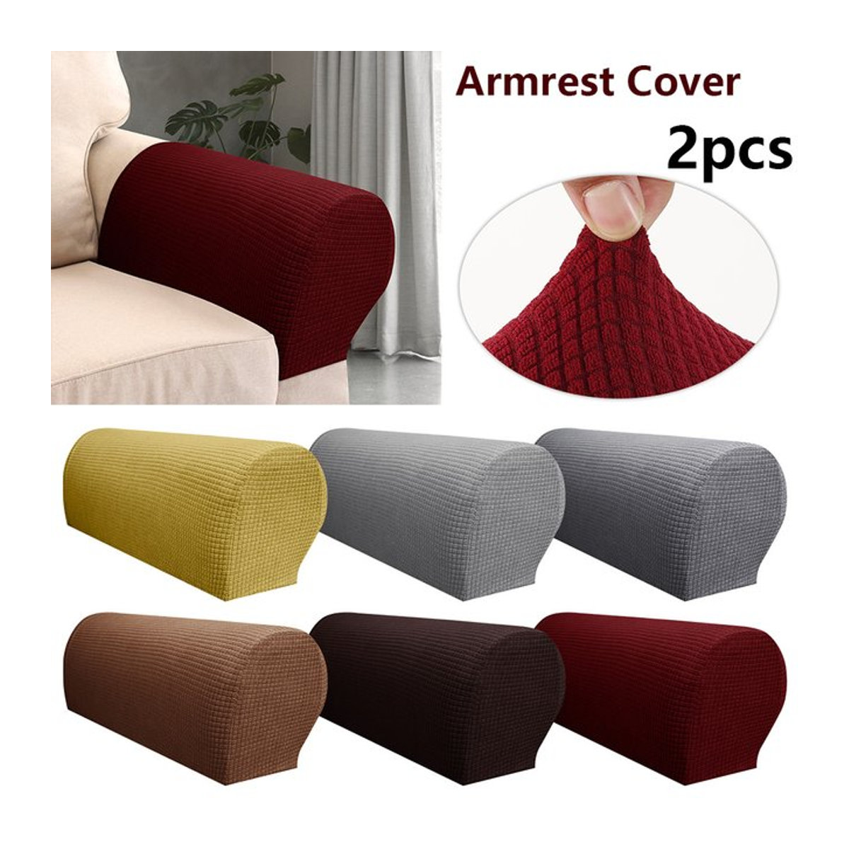 Willstar Sofa-Armabdeckungen aus Spandex-Stretch, 2 Stück, mehrfarbig, wasserdicht und staubdicht zum Möbelschutz - Bild 1