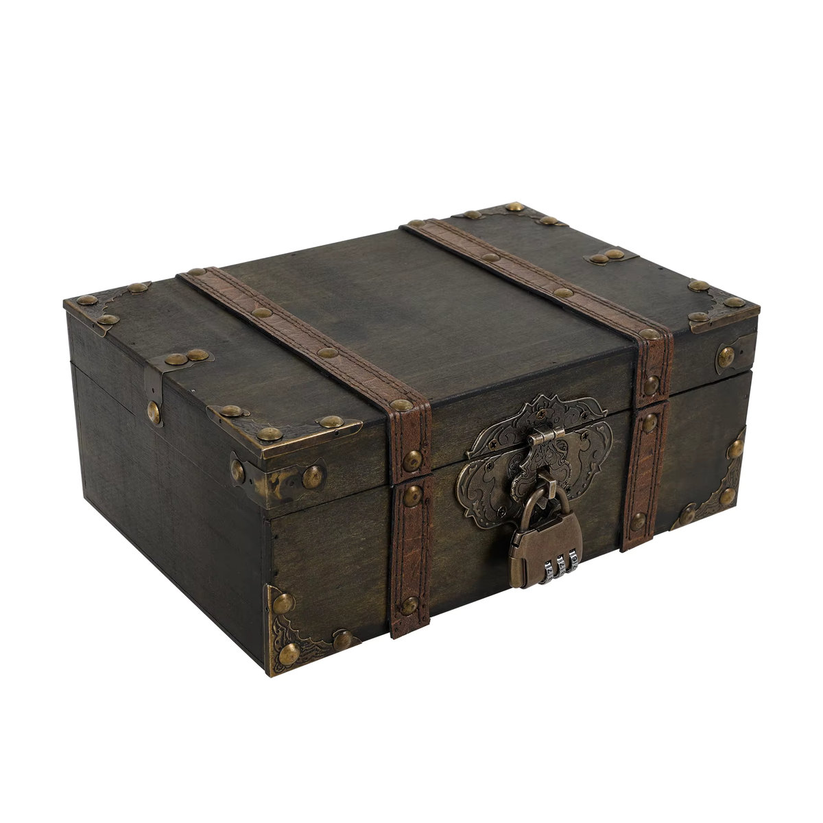 Willstar Vintage Schmuckschatulle aus Holz in Braun mit Zahlenschloss als antike Aufbewahrungsbox - Bild 7